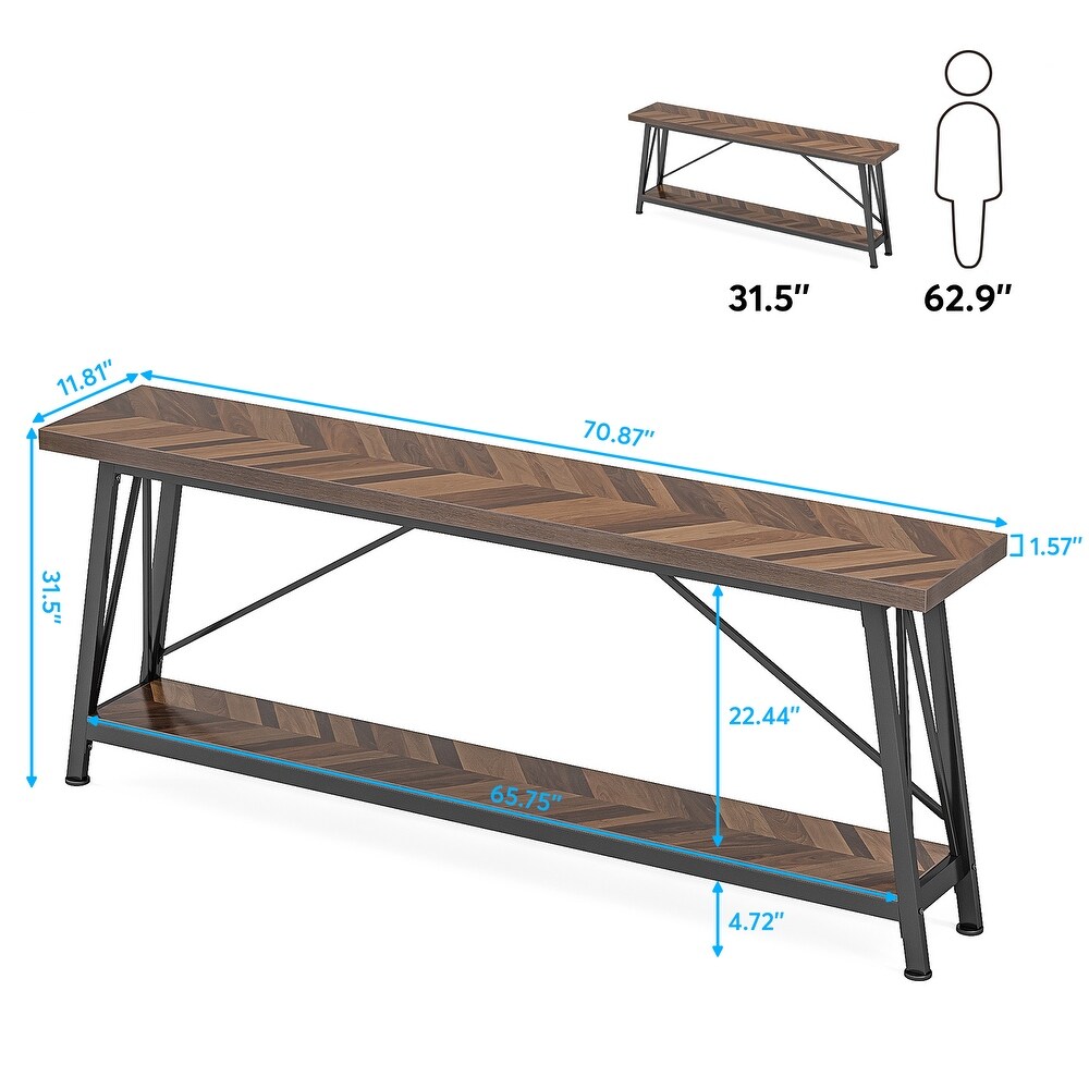 Long Entryway Table  70.9 Inch Vintage Industrial Sofa Console Table