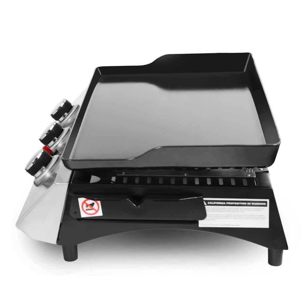 Royal Gourmet Portable 3-Burner Built-in Propane Gas Grill in Stainless Steel PD1300