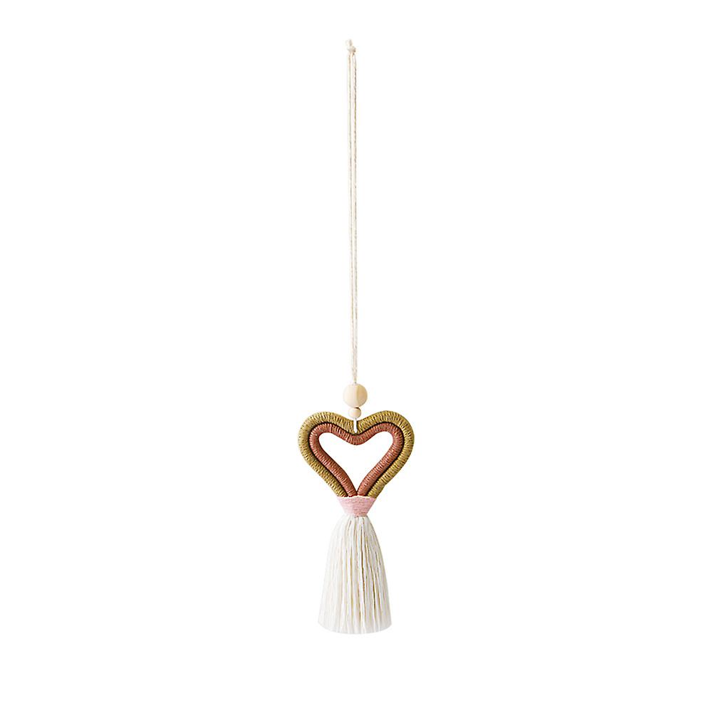 Heart Shape Car Ornament Handmade Decorative Pendent Hanging Accessory Gift Crafts For Home Office Bedroom Decoration Coffee