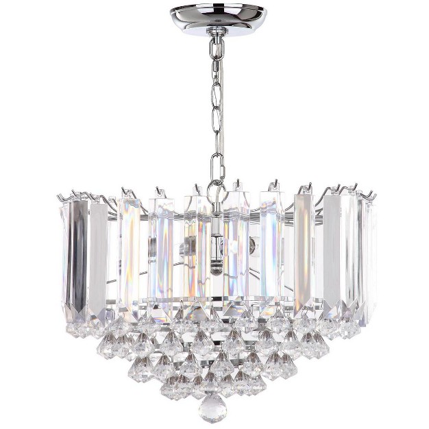 Hampton 2 Light 16 5 Inch Dia Glass Pendant Chrome clear Safavieh