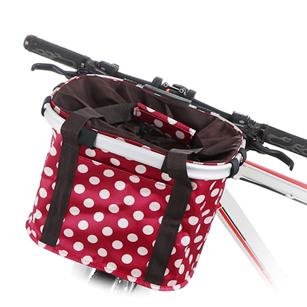 Bike Basket Collapsible Bicycle Handlebar Basket Quick-release Cycling Pet Dog Cat Carrier Bag