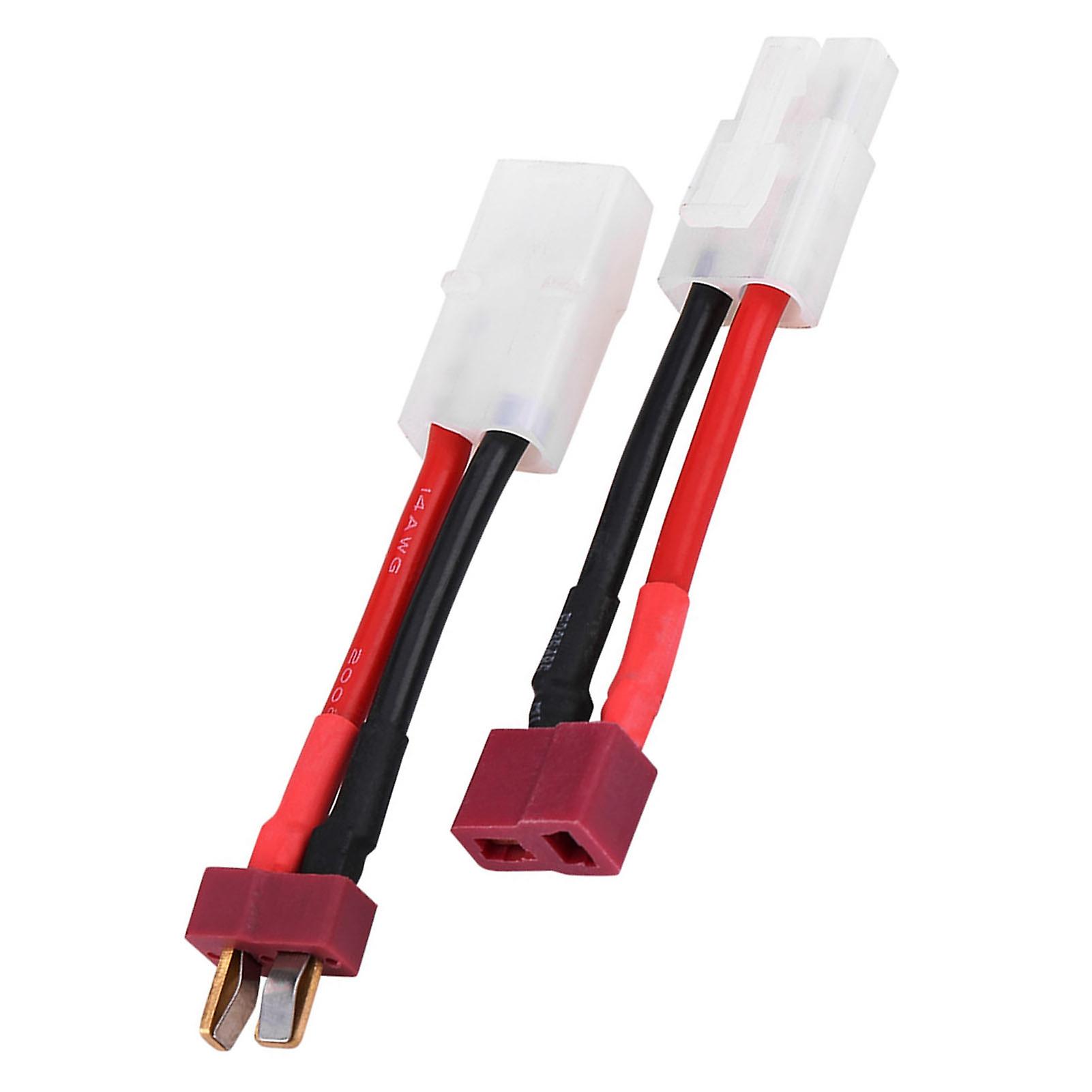 2pcs/set T Plug Female / Male To Tamiya Male / Female Adapter Cable 14 Awg Wire Rc Accessory