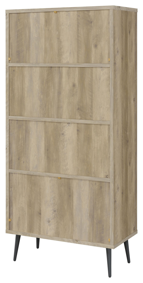 Maeve 3 shelf Engineered Wood Bookcase With Drawers Antique Pine and Grey   Modern   Bookcases   by Modon  Houzz