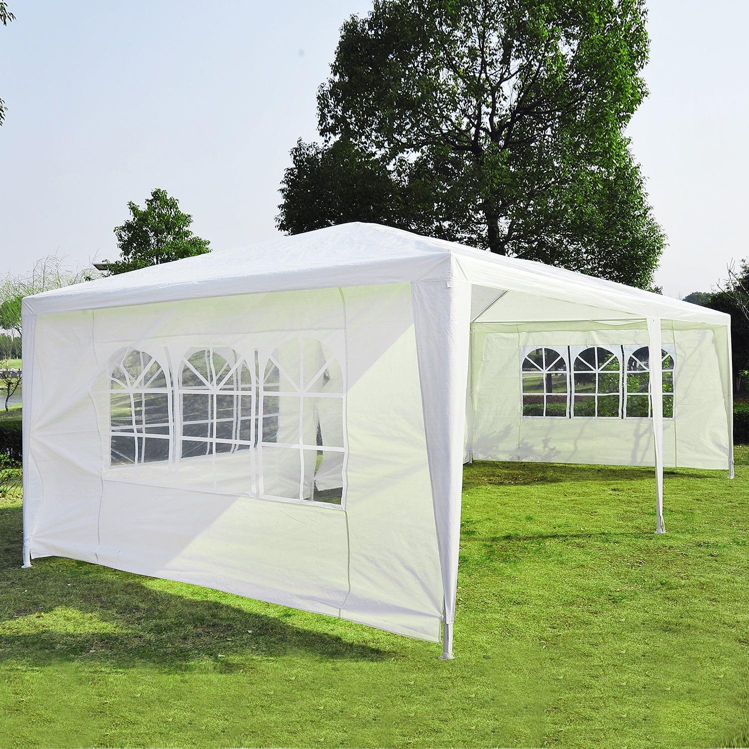 Outsunny 10'x20' Outdoor Wedding Party Tent Patio Gazebo Canopy Sidewalls White, 20 ft Width