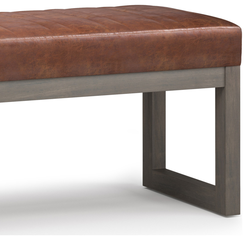 Casey Ottoman Bench  Faux Leather   Transitional   Upholstered Benches   by Simpli Home Ltd.  Houzz