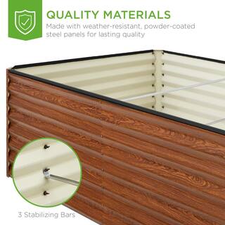 Best Choice Products 8 ft. x 4 ft. x 2 ft. Brown Outdoor Steel Raised Garden Bed Planter Box for Vegetables Flowers Herbs SKY6617