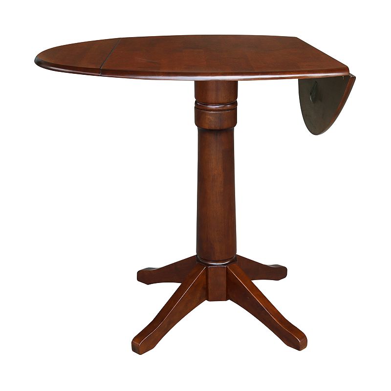 International Concepts Dual Drop Leaf Round Pedestal Dining Table