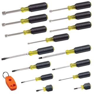 Klein Tools Screwdriver and Nut Driver Tool Set With Magnetizer 16-Piece 80021