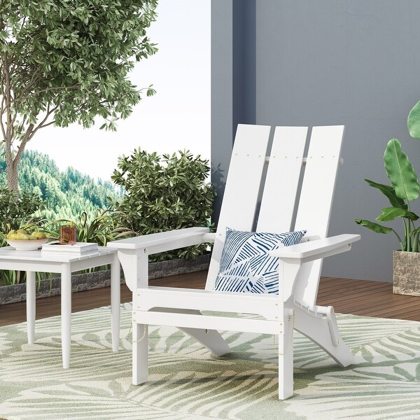 Zuma Outdoor Contemporary Acacia Wood Foldable Adirondack Chair by Christopher Knight Home