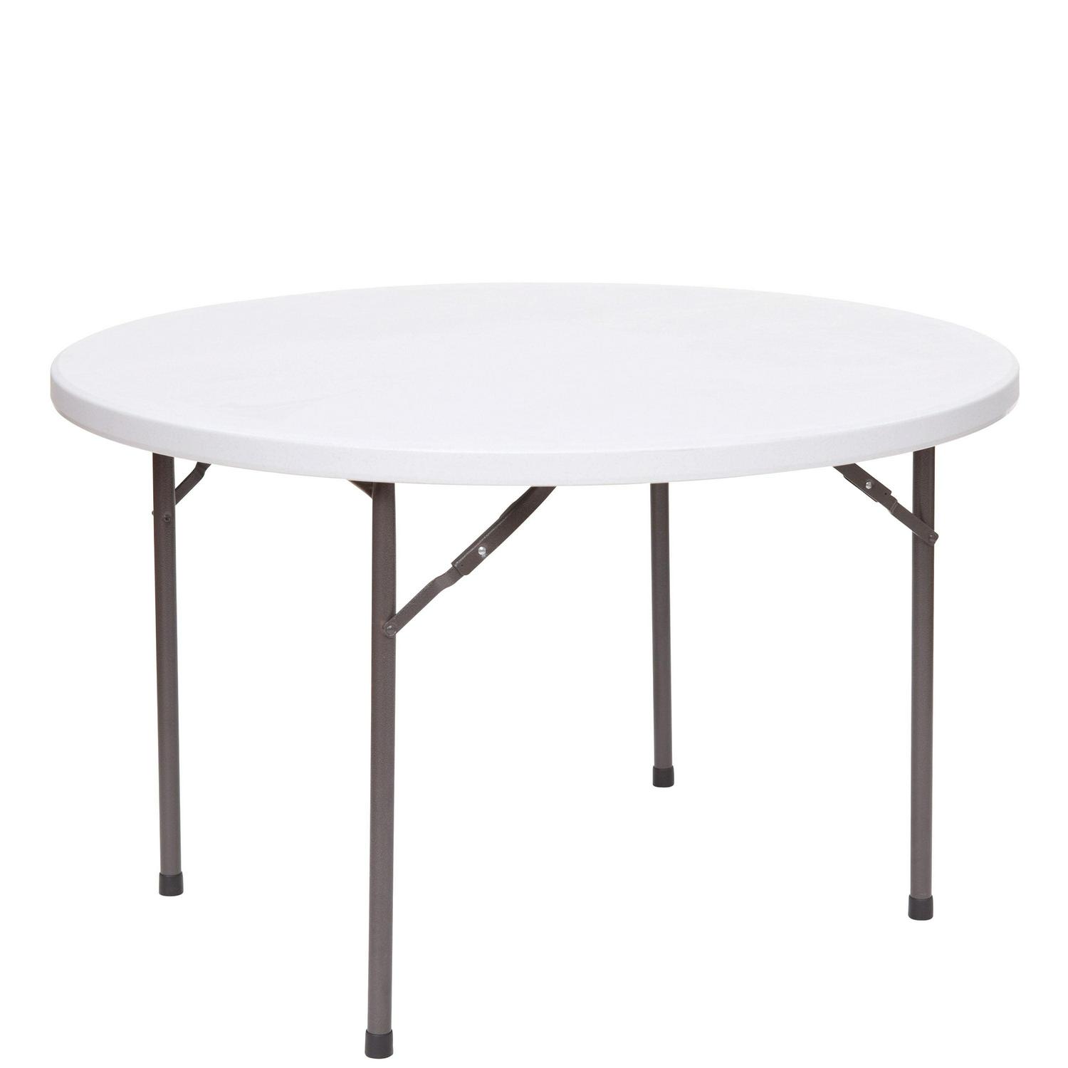 Rhino Plastic Table  48 Round  White Granite