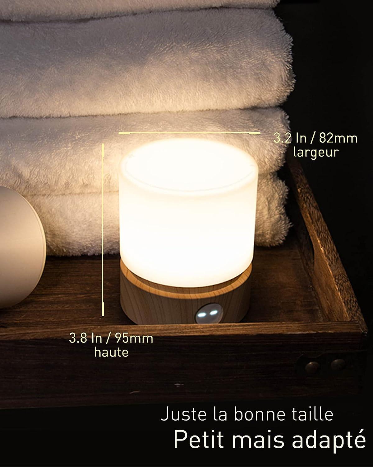 Night Light With Timer， Small Table Bedside Lamp， Led Night Light Kids， Baby Night Light， Wood Grain， Dimmable， Battery， Rechargeable