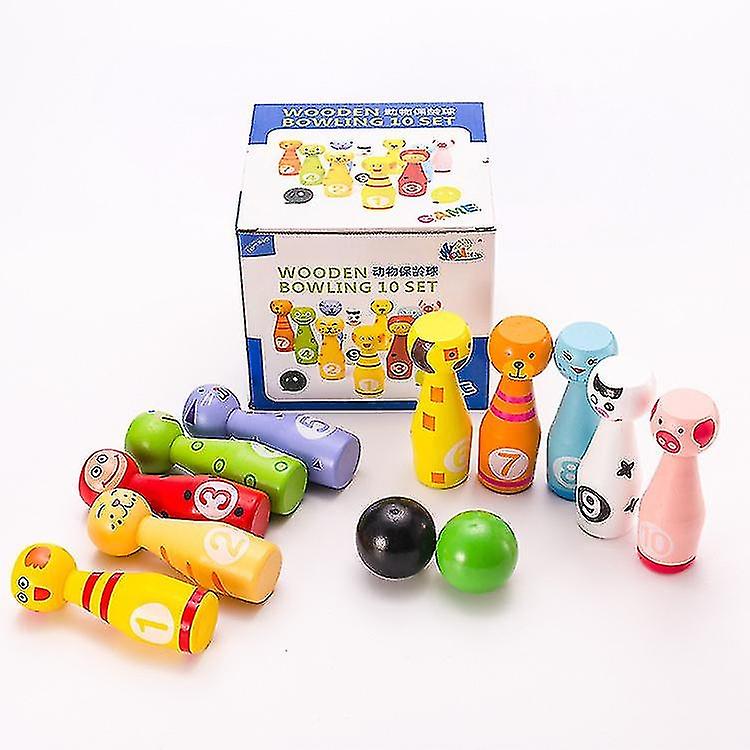 Bowling Set， Game With 10 Pins And 2 Balls， Interactive Toy For Children 3， ，4 5 Years