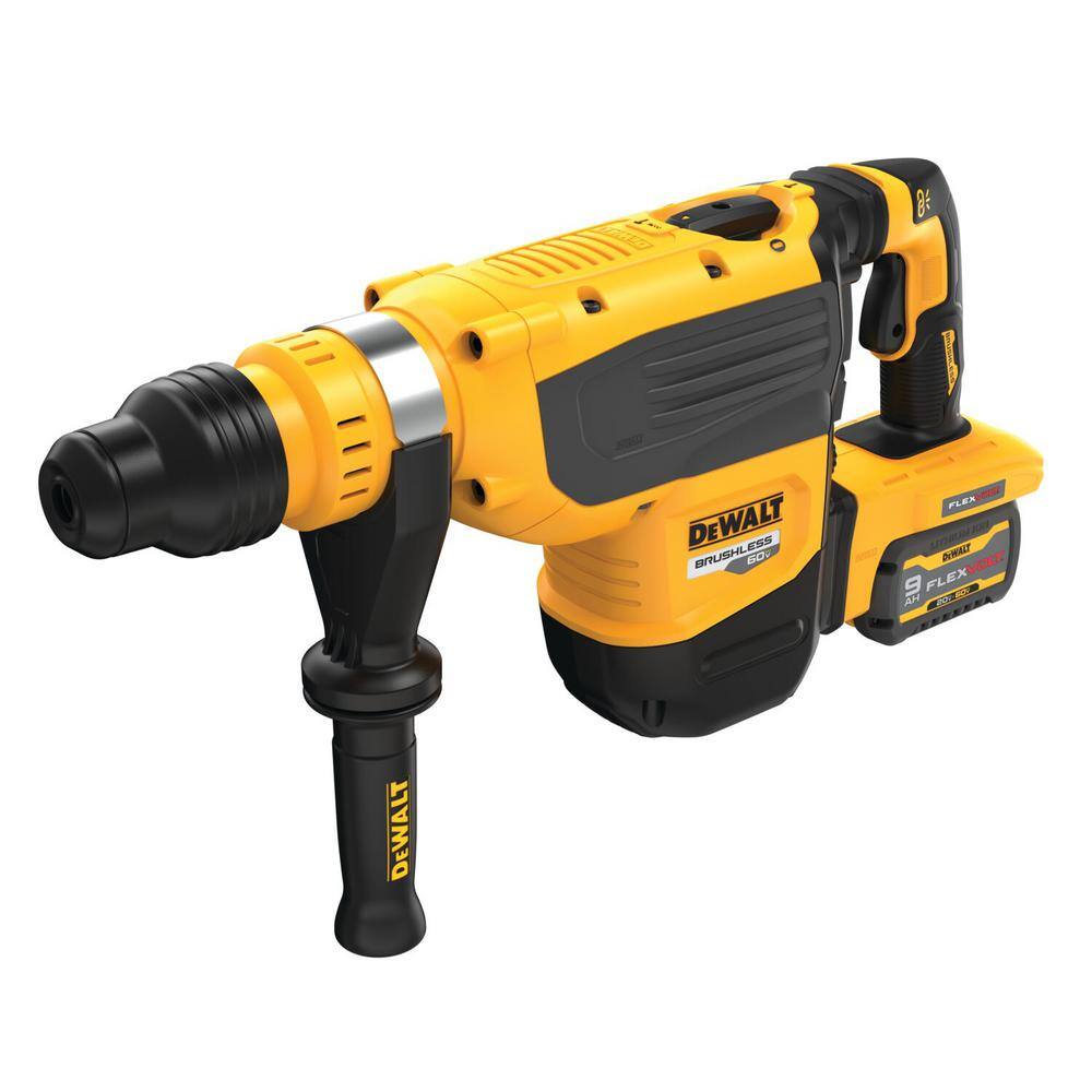 DW 60V FLEXVOLT Cordless Brushless 1-78 in. SDS Max Rotary Hammer Kit (2) 9.0Ah Batteries Charger and Kit Box DCH735X2