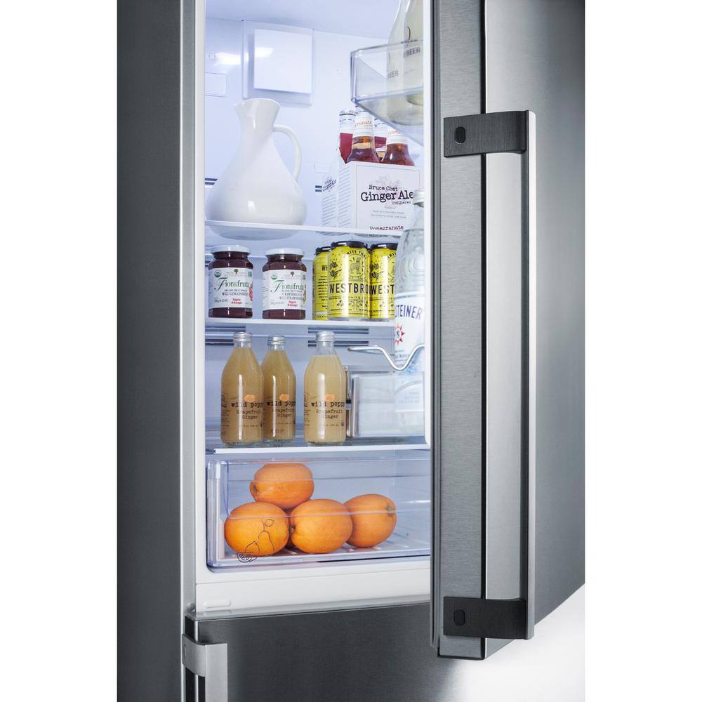 Summit Appliance 24 in. 11.35 cu. ft. Bottom Freezer Refrigerator in Stainless Steel Counter Depth FFBF246SS