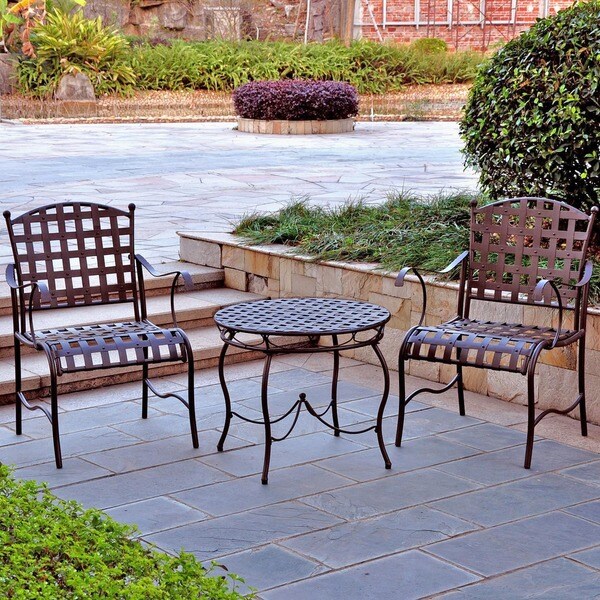 Santa Fe Nailhead 3piece Iron Bistro Set