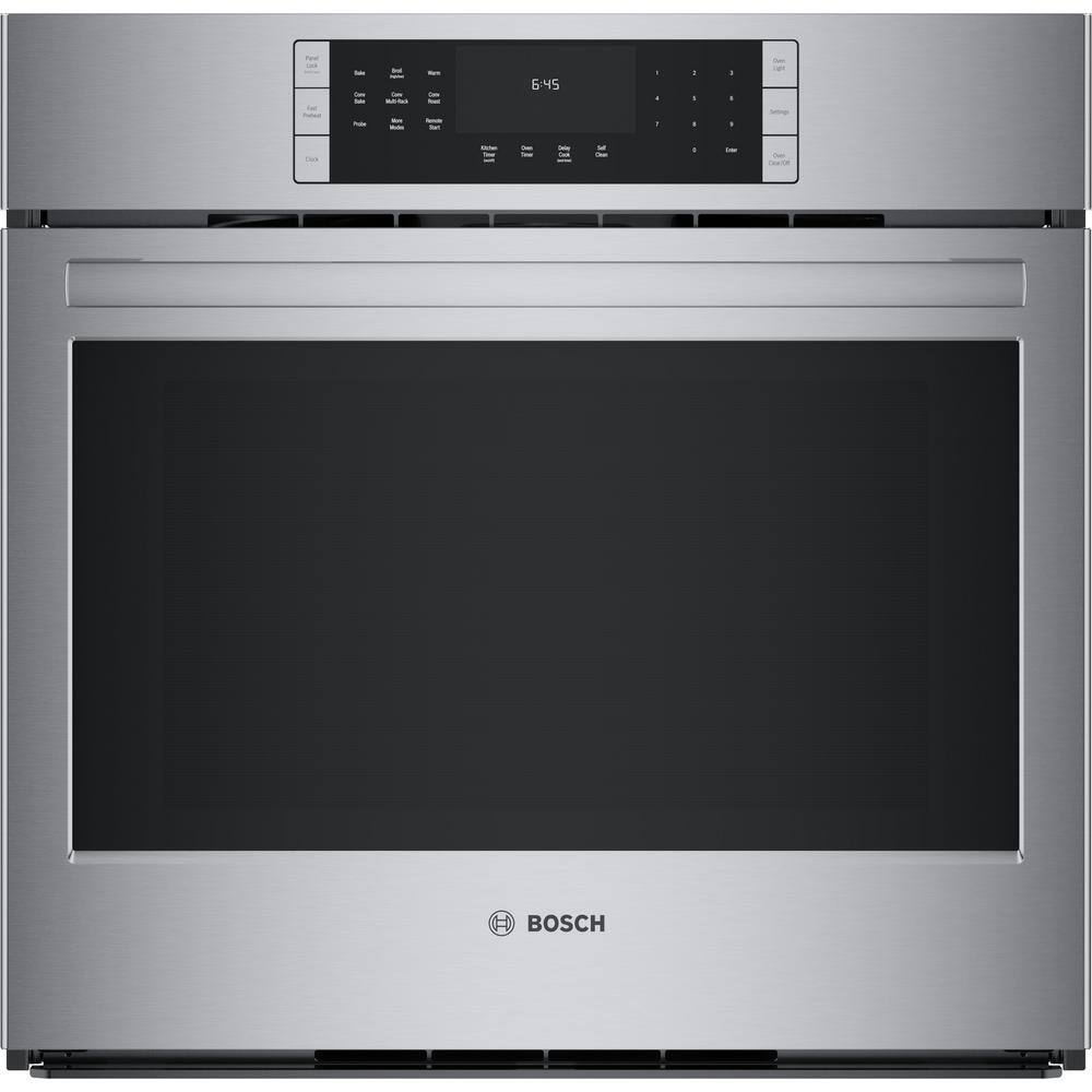 Bosch 800 Series 30 in. Built-In Smart Single Electric Convection Wall Oven with Air Fry and Self Cleaning in Stainless Steel HBL8454UC