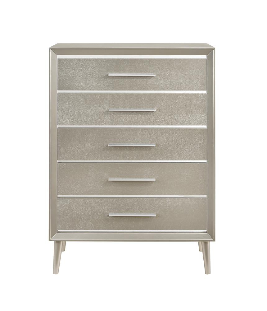 Ramon 5-drawer Chest Metallic Sterling