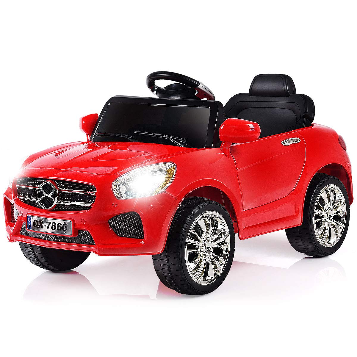 Costzon Kids Ride On Car, 6V RC Parental Remote Control & Foot Pedal Manual Modes, Red