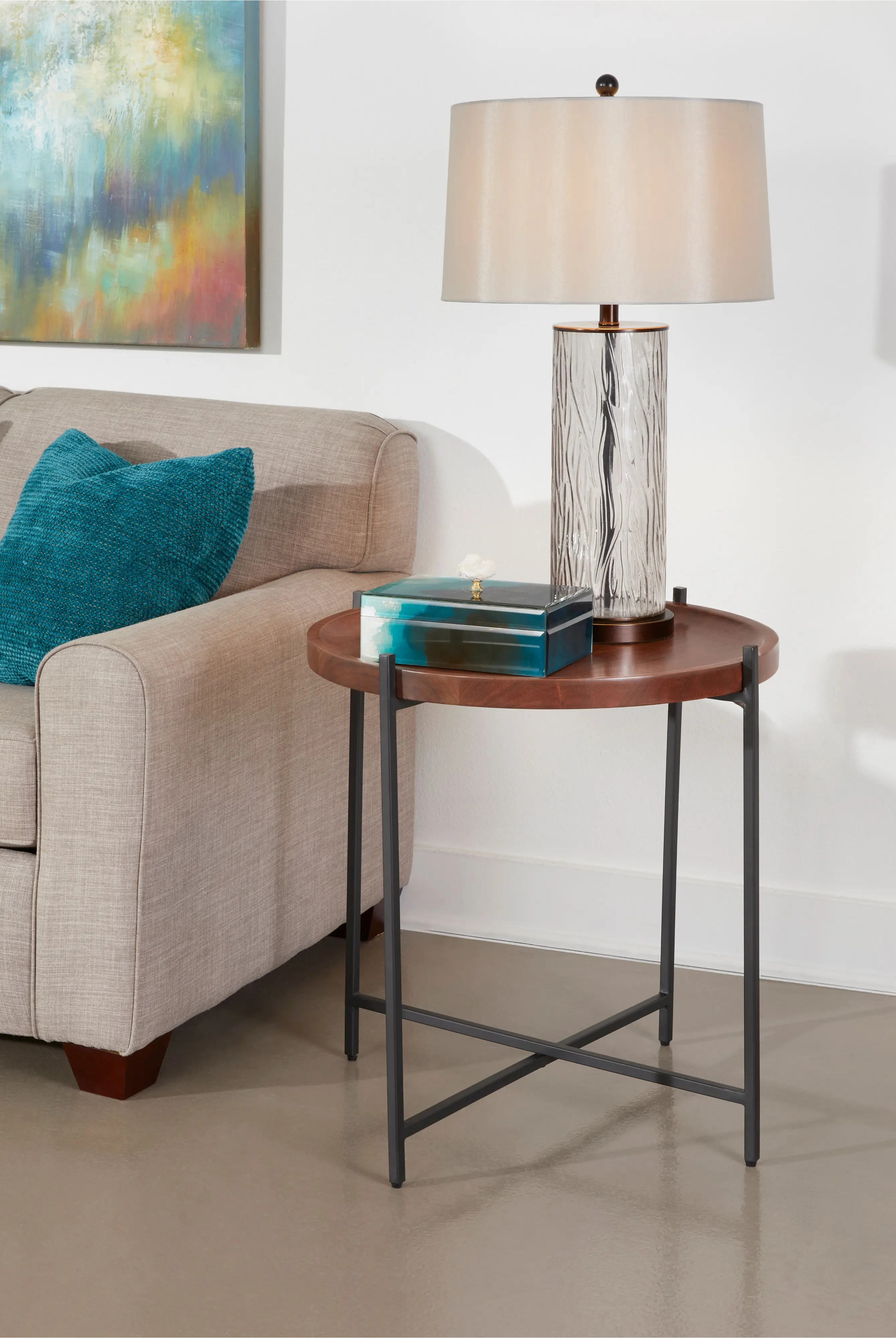 Huntly Brown Round Side Table