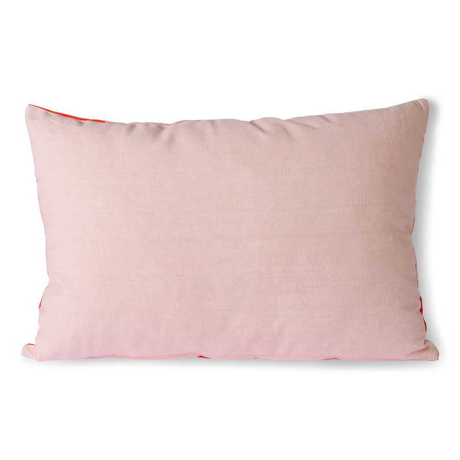 Striped velvet pillow red / pink