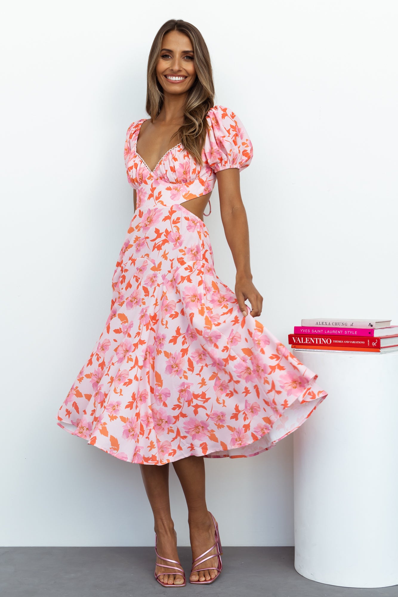 Dish It Out Midi Dress Pink