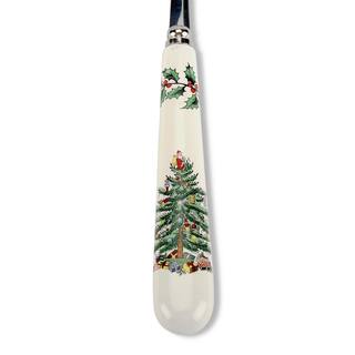 Spode Christmas Tree 10 in. 3-Piece Stainless Steel and White Ceramic Cutlery Set 1497665