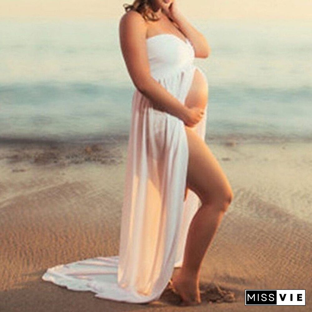 Sexy Women Skirt Chiffon Maternity Photography Props Dress Off Shoulders Women Fashion Dresses