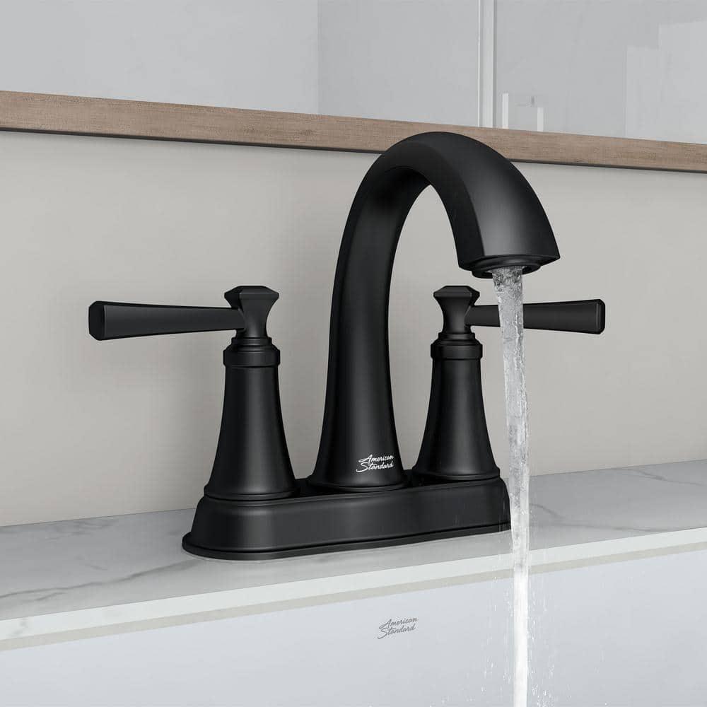 American Standard Rumson 4 in Centerset 2Handle Bathroom Faucet in Matte Black