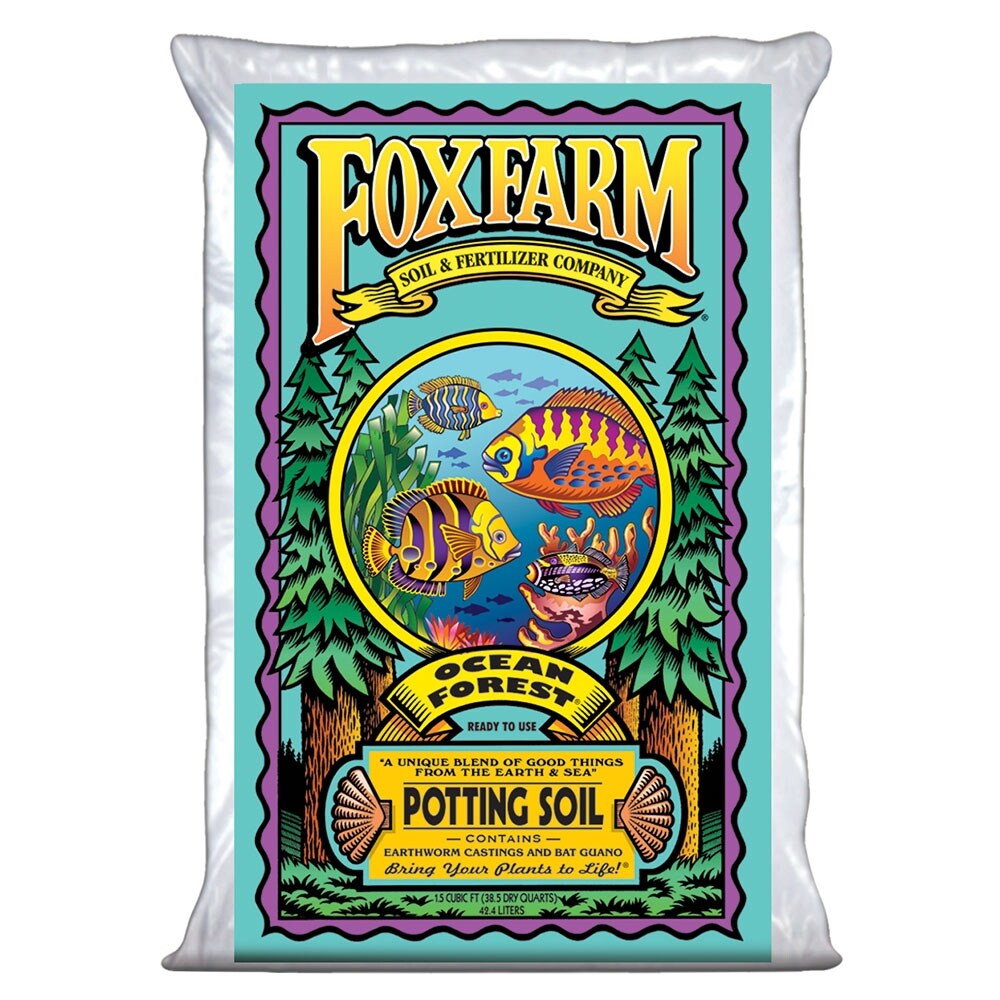 Foxfarm FX14000 Ocean Forest Garden Potting Soil Bag 6.3 6.8 pH  1.5 Cubic Feet   39.4