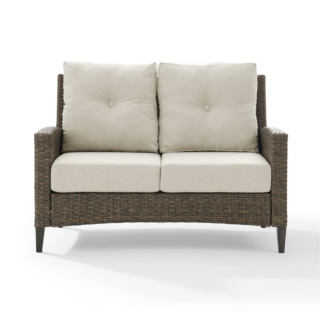 Rockport Outdoor Wicker High Back Loveseat Crosley