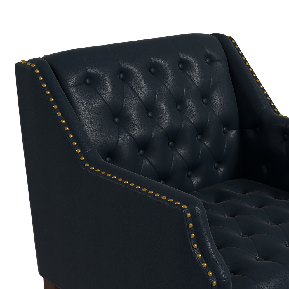 Vegan Leather Armchair  Set of 2   Transitional   Armchairs And Accent Chairs   by Karat Home  Houzz