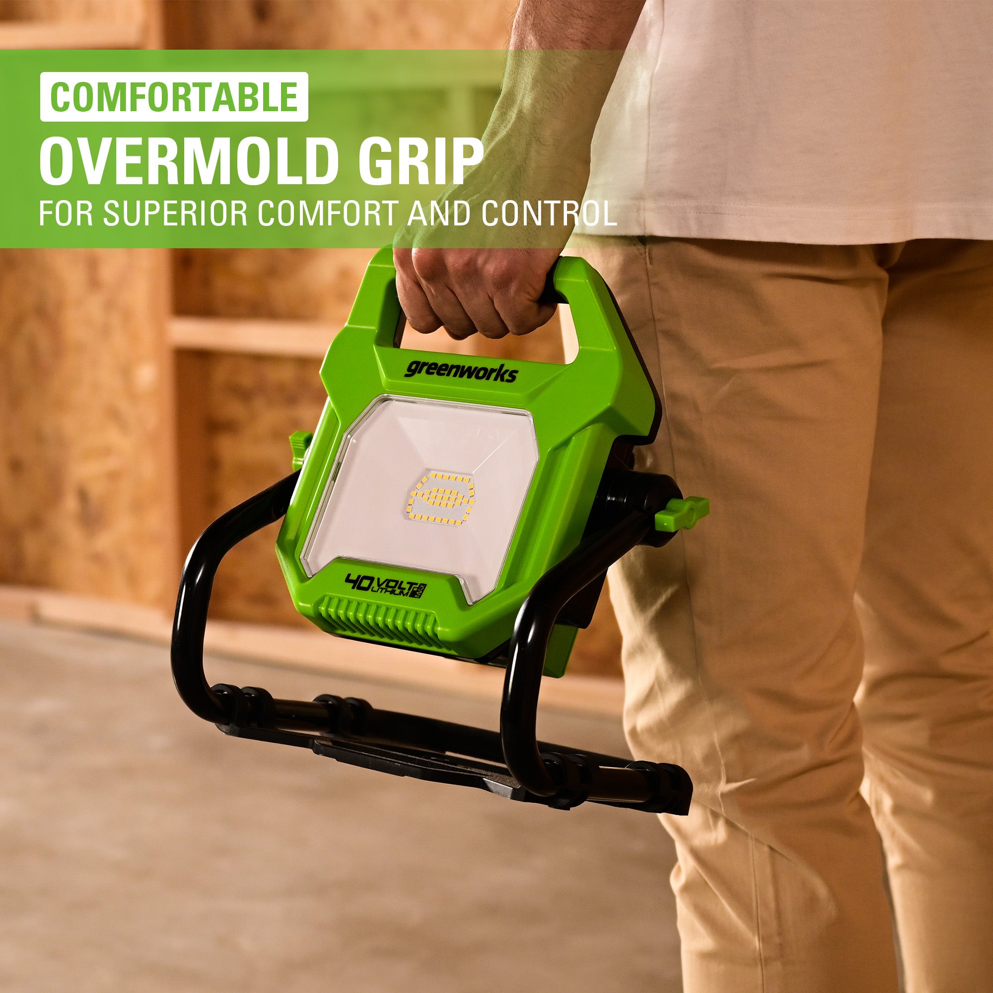 40V AC/ DC 2000 Lumen LED Work Light | Greenworks Tools