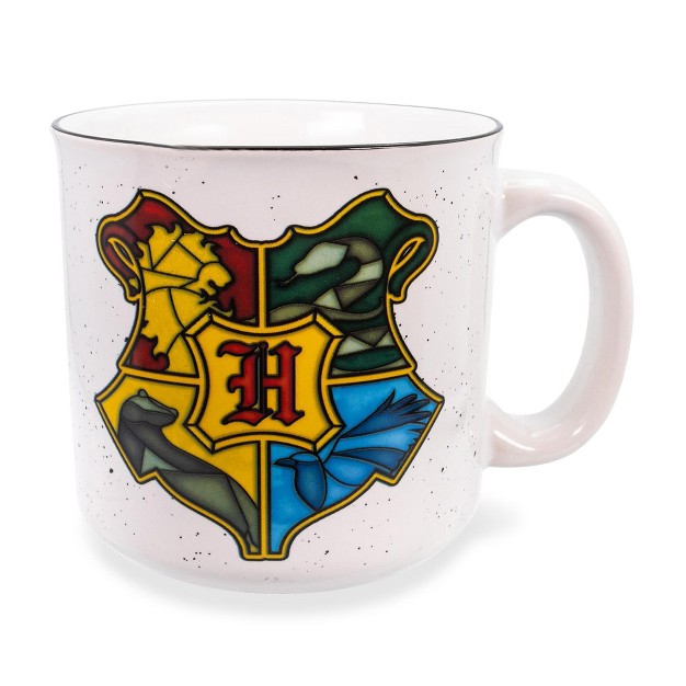 Silver Buffalo Harry Potter Hogwarts Logo Ceramic Camper Mug 20 Ounces