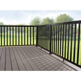 Peak Aluminum Railing 4 ft. Black Aluminum Deck Railing Wide Picket and Spacer Kit 50301