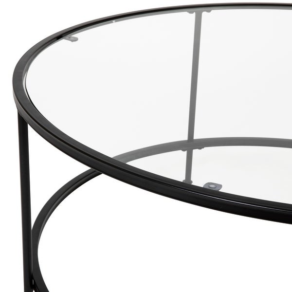 Astoria Collection Round Coffee Table Modern Clear Glass