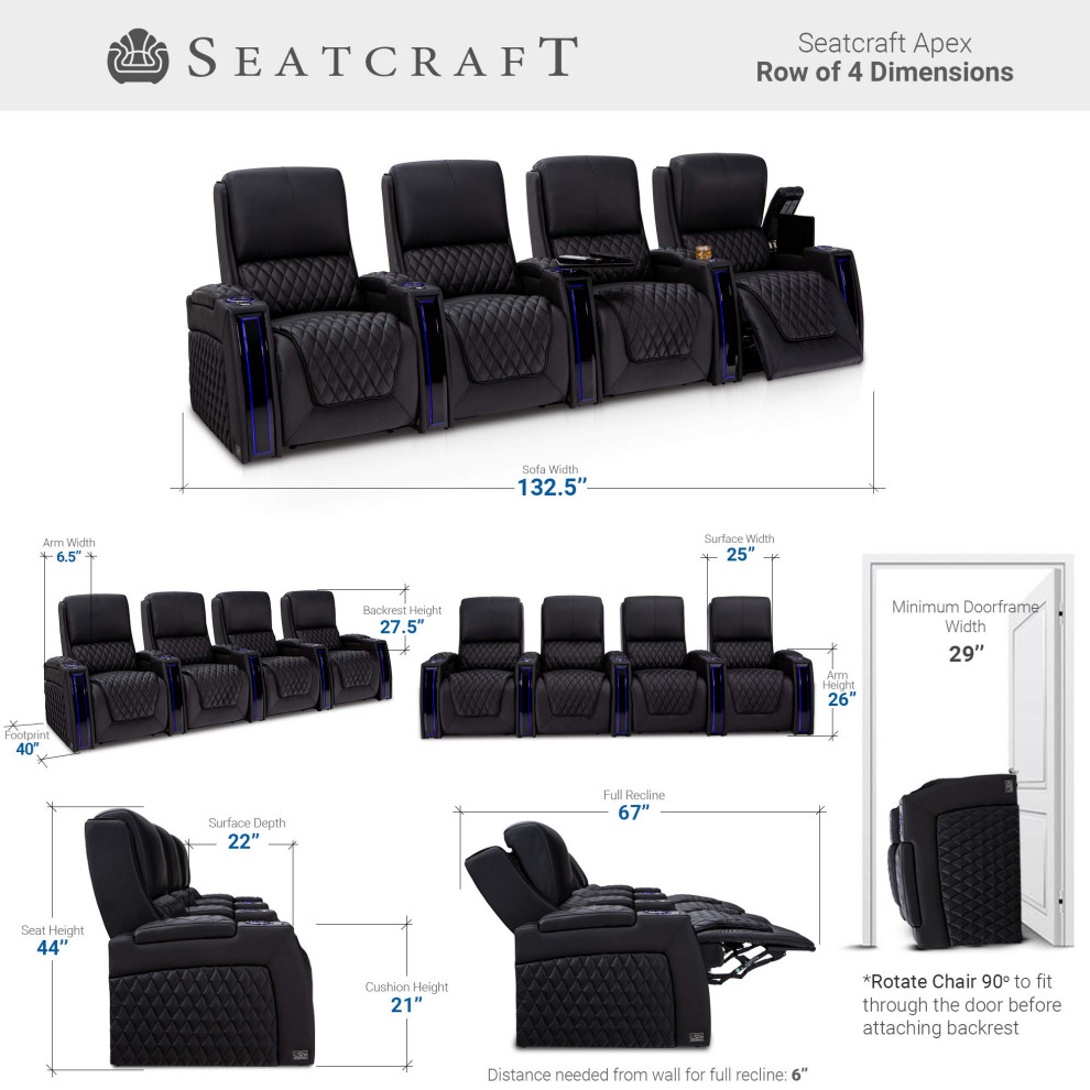 Seatcraft Apex Home Theater Seating   Contemporary   Theater Seating   by Stargate Cinema  Houzz