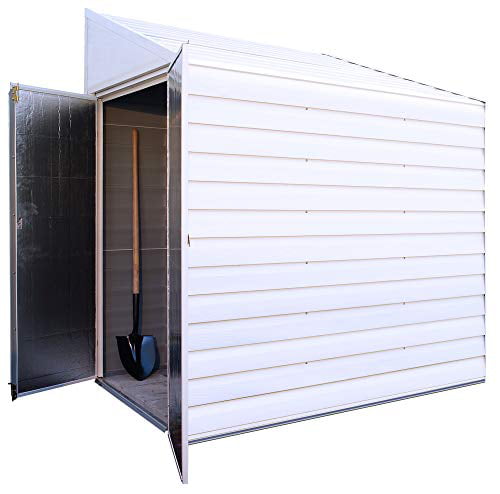 Arrow Shed YS47 Yardsaver Pent Roof Steel Lean To Shed, Eggshell, 4 x 7 ft.