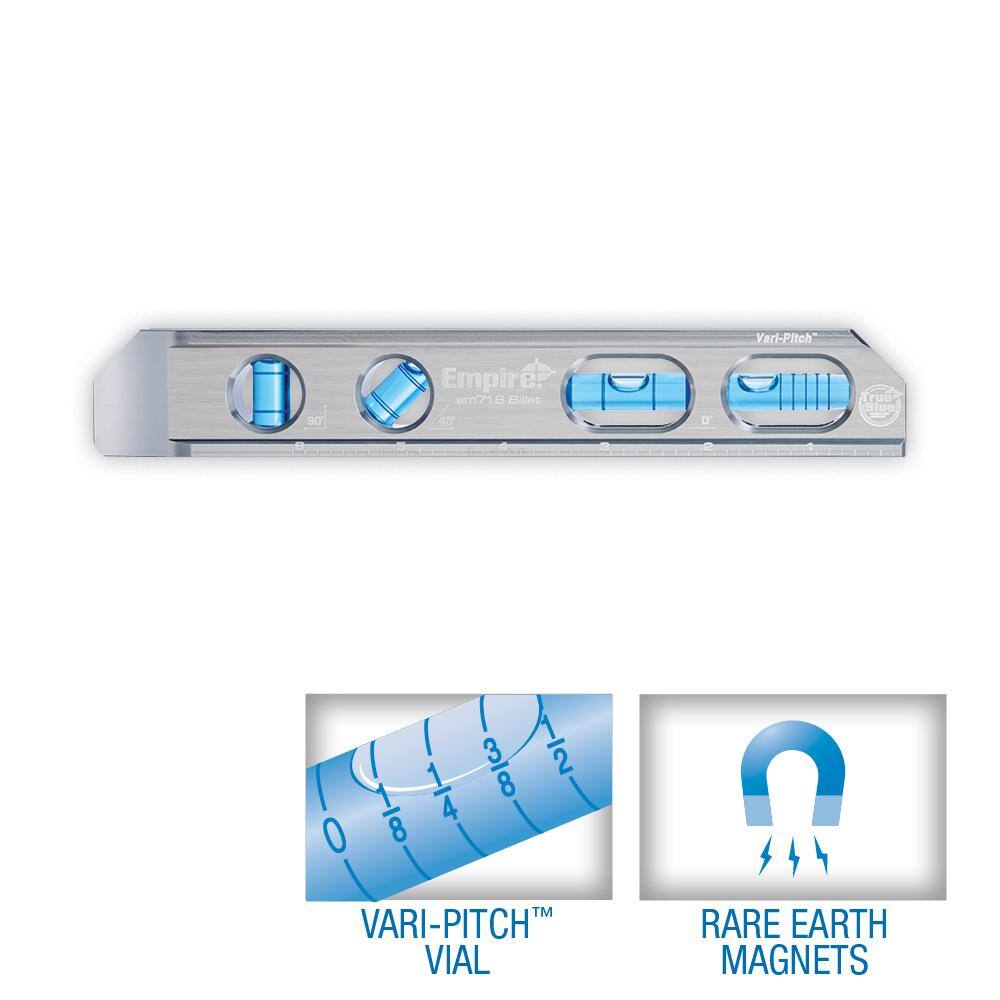 Empire 8 in. True Blue Magnetic Billet Torpedo Level EM71.8