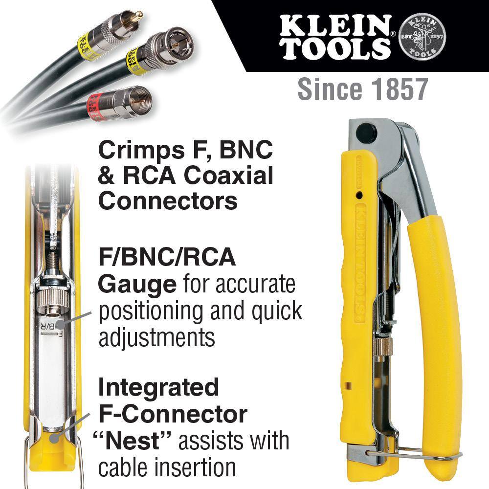 Klein Tools Compact Multi-Connector Compression Crimper and Cable Stripper and 2-Level Coaxial Cable Stripper Tool Set M2O41037KIT