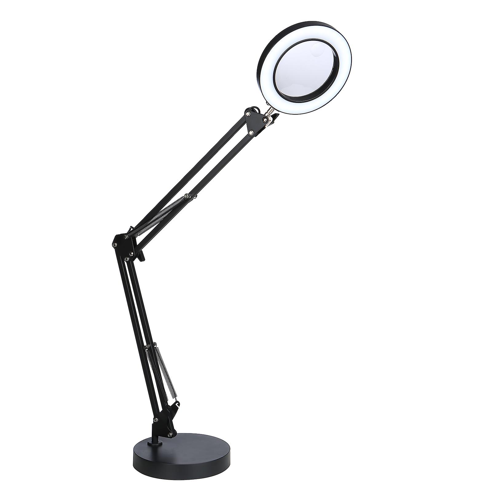 2 In 1 72leds 10w 5x/10x Magnifying Glass Desk Lamp Leds Lighted Magnifier With Metal Clamp Usb Powered/ 3 Colors Temperature/ 10 Levels Dimmable Brig