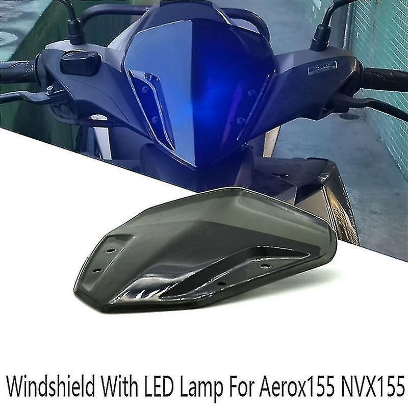 Motorcycle Windshield With Led Lamp Windscreen Air Wind Deflector For Aerox155 Nvx155