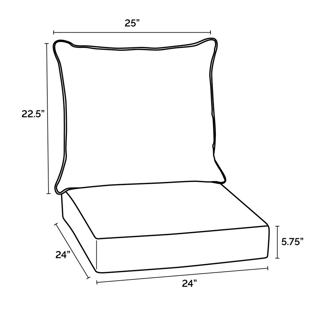 Arden Selections Outdoor Deep Seating Cushion Set 24 x 24   46.5\