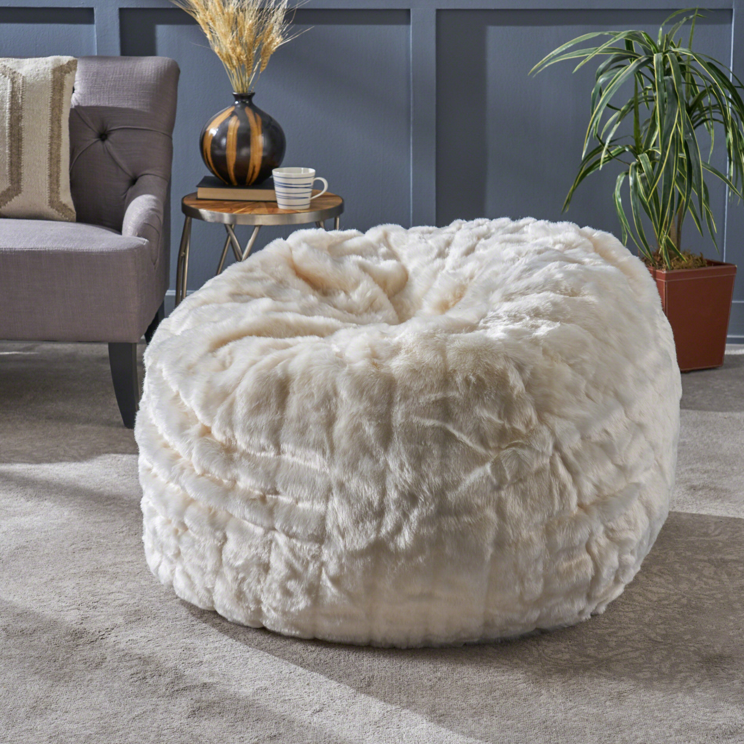 Amori Modern 3 Foot Faux Fur Bean Bag (Cover Only)