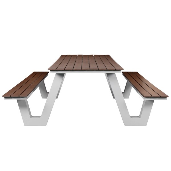 Pangea Home Lukas Aluminum Modern Picnic Table