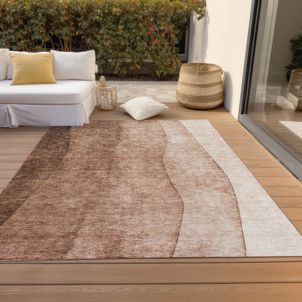 Machine Washable Indoor/ Outdoor Chantille Contemporary Ombre Rug