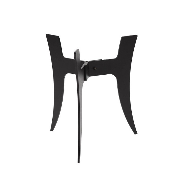 Tall Small Indoor Outdoor Ibex Iron Plant Stand With Curved Legs Black Powder Coat Finish Achla Designs