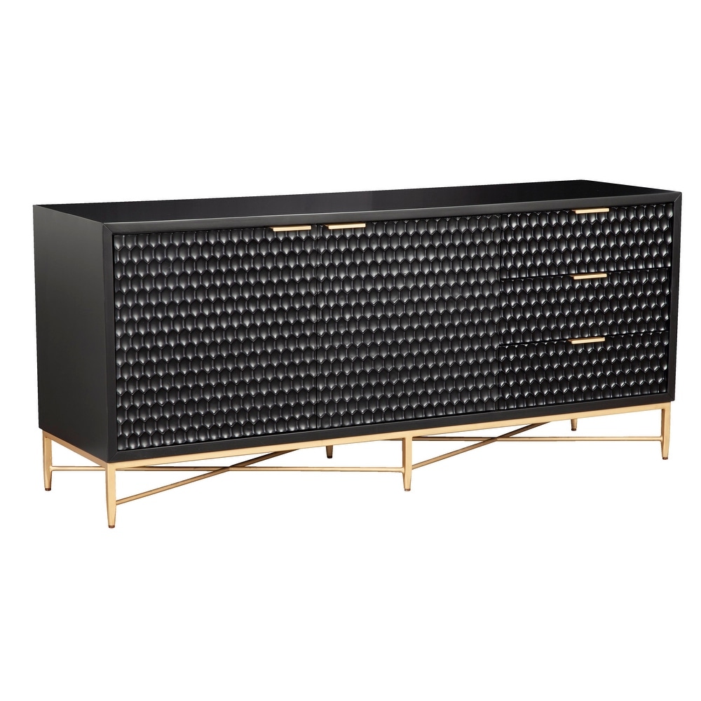 Origins by Alpine Black Pearl TV Console in Black