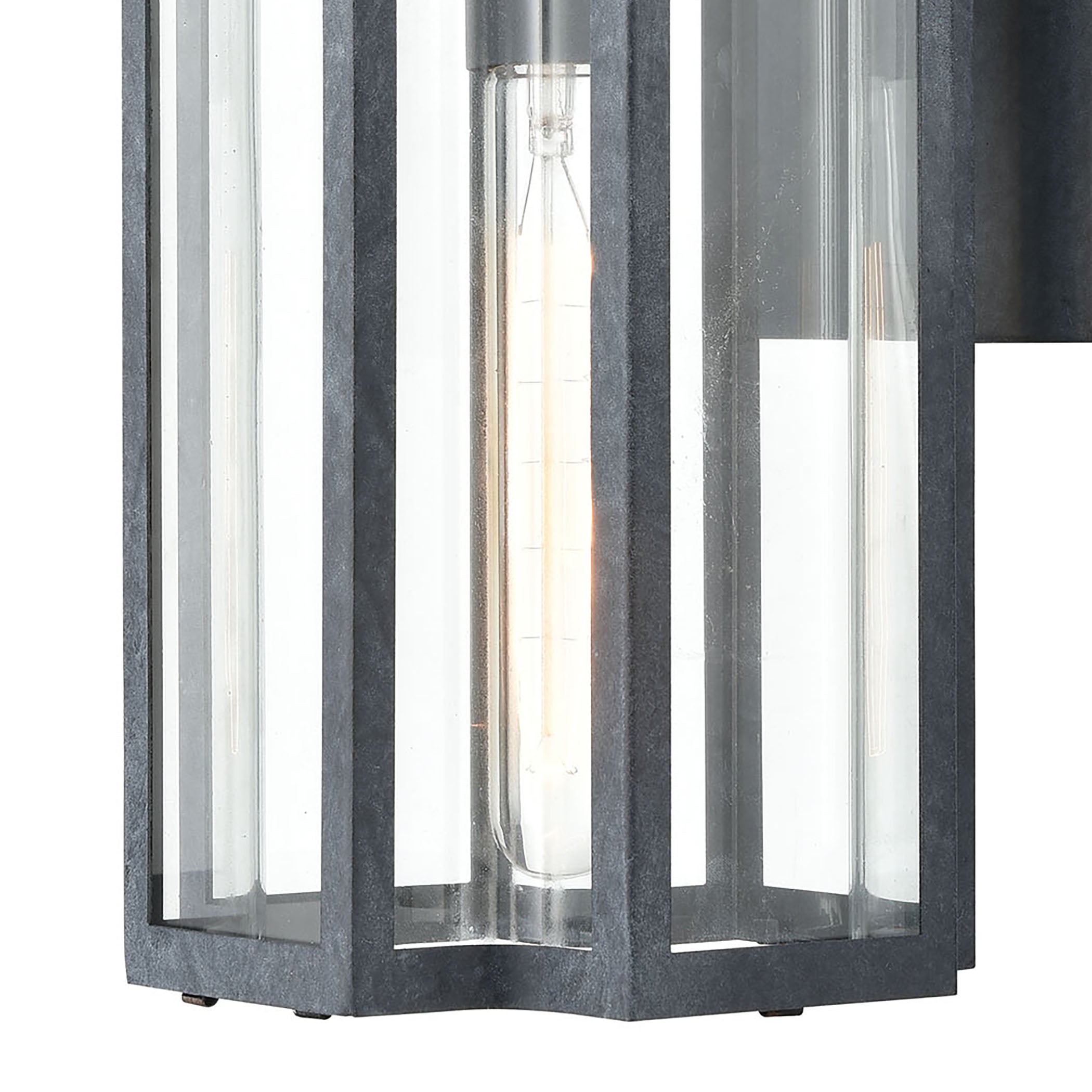 Bianca 1-Light 13 x 7 x 6 Sconce in Aged Zinc with Clear