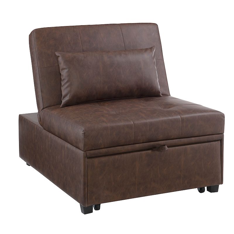 Linon Boone Convertible Arm Chair Bed