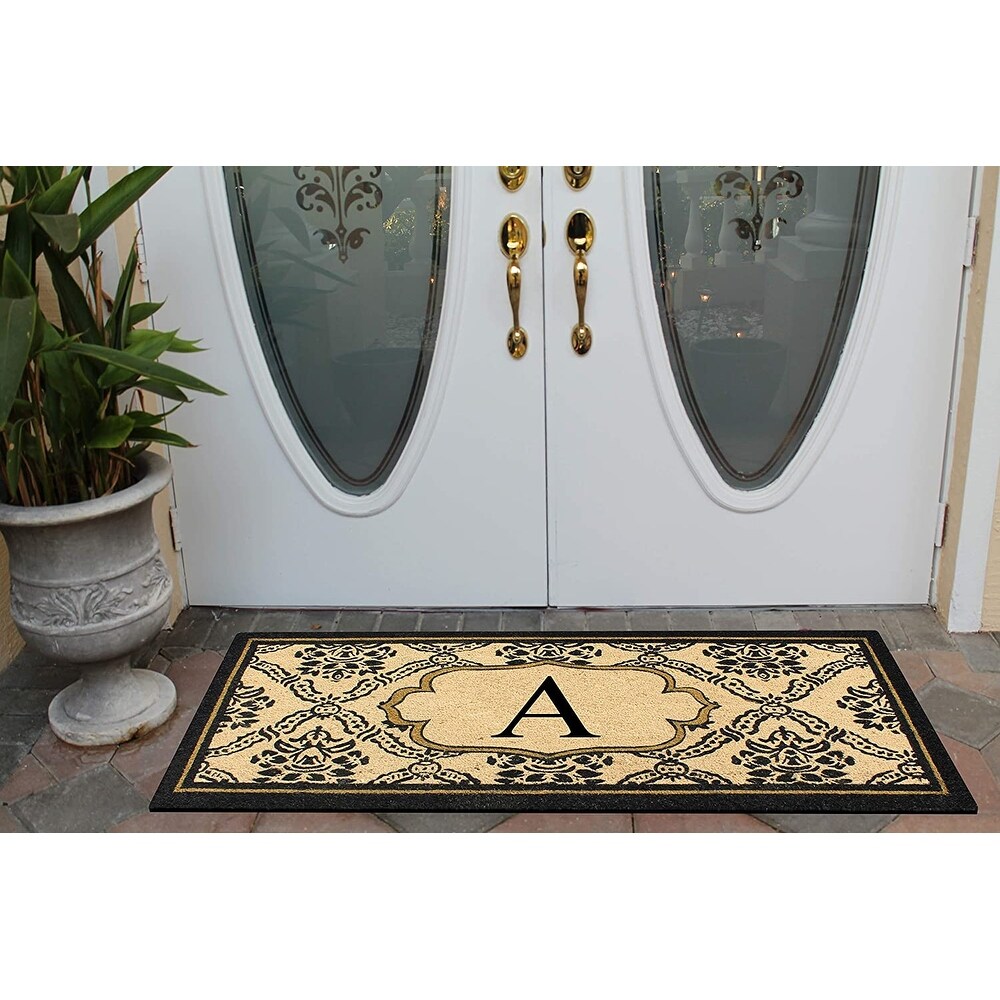 A1HC Uriel Bleached Coir Anti shred Monogrammed Doormat  30\